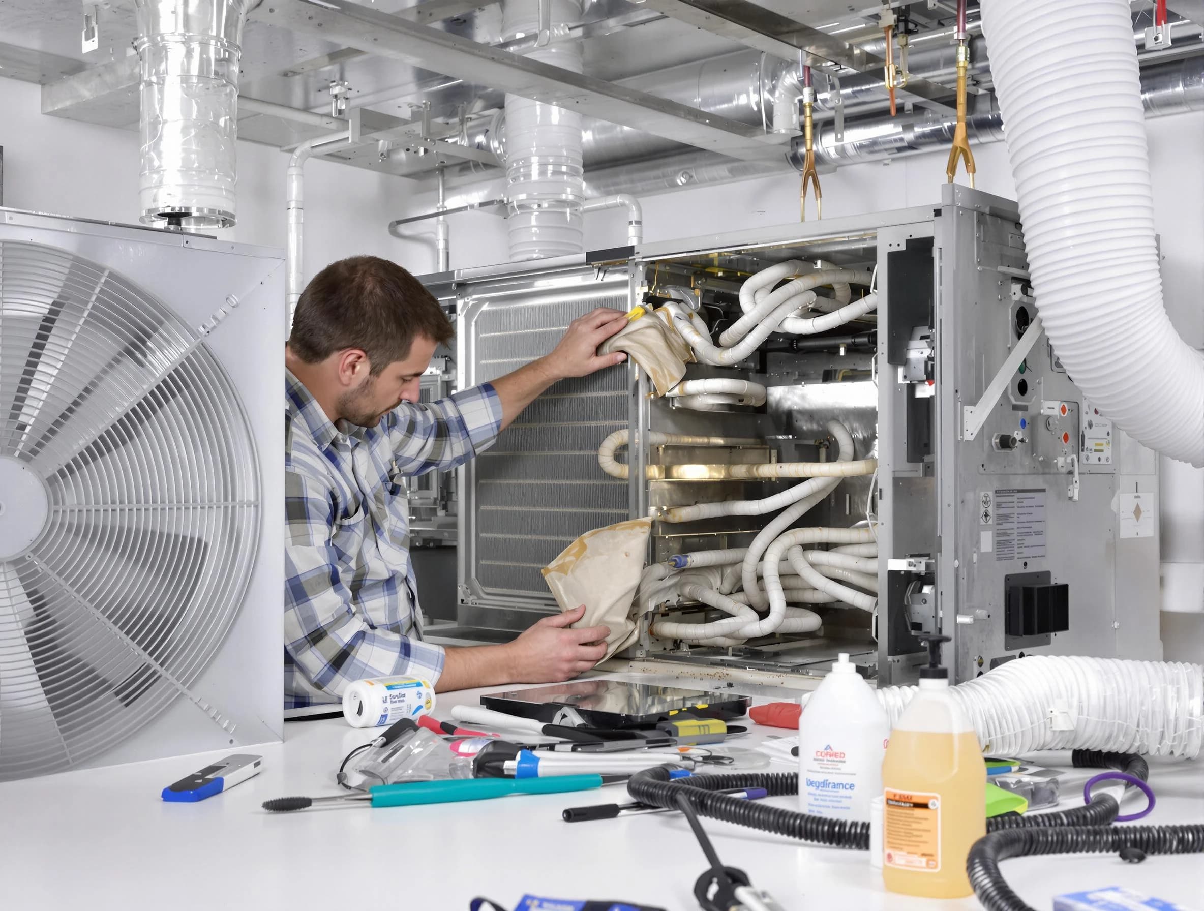 Clarkston Air Duct Cleaning specialist performing precision AC coil cleaning in Clarkston