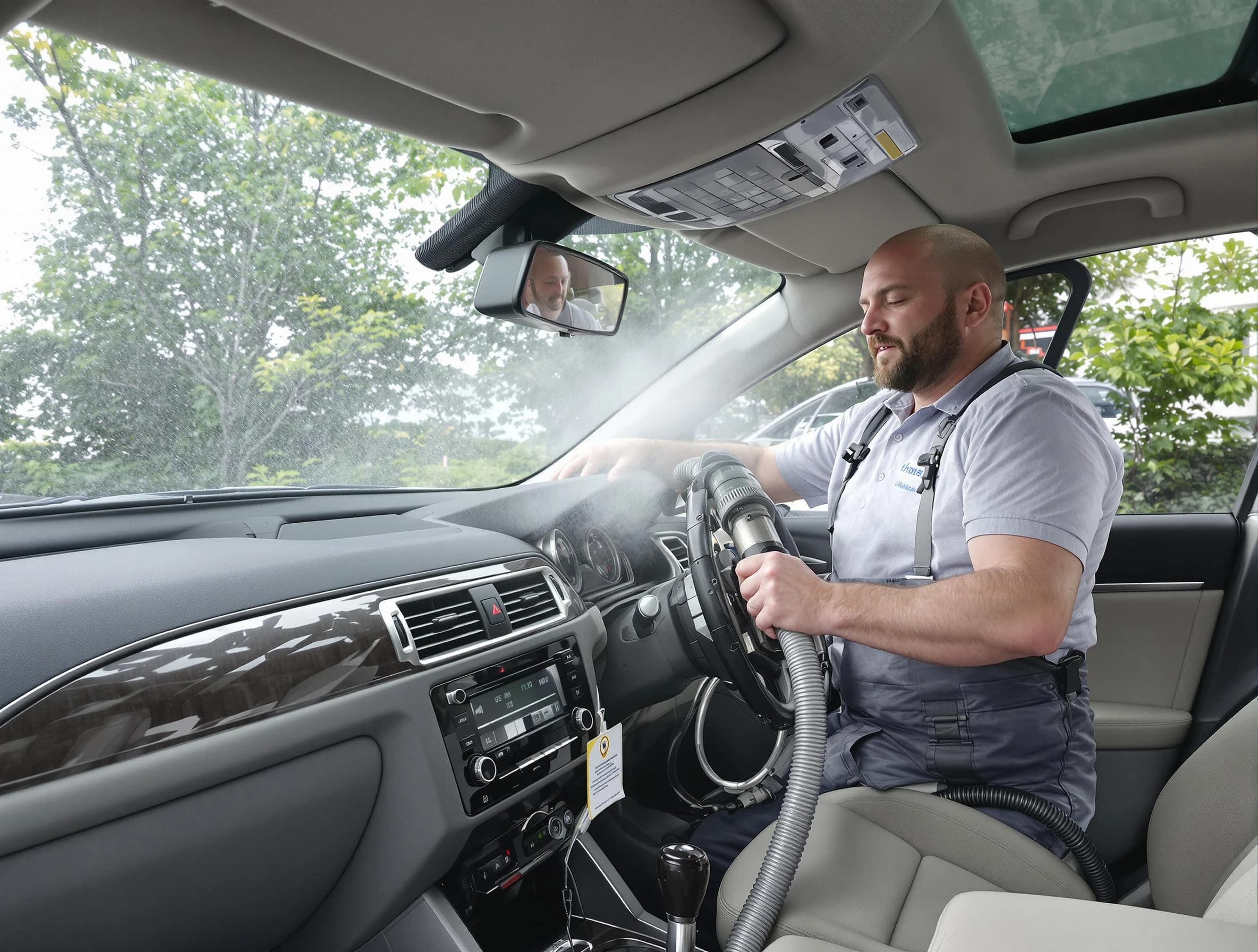 Clarkston Air Duct Cleaning specialist performing professional car duct cleaning in Clarkston