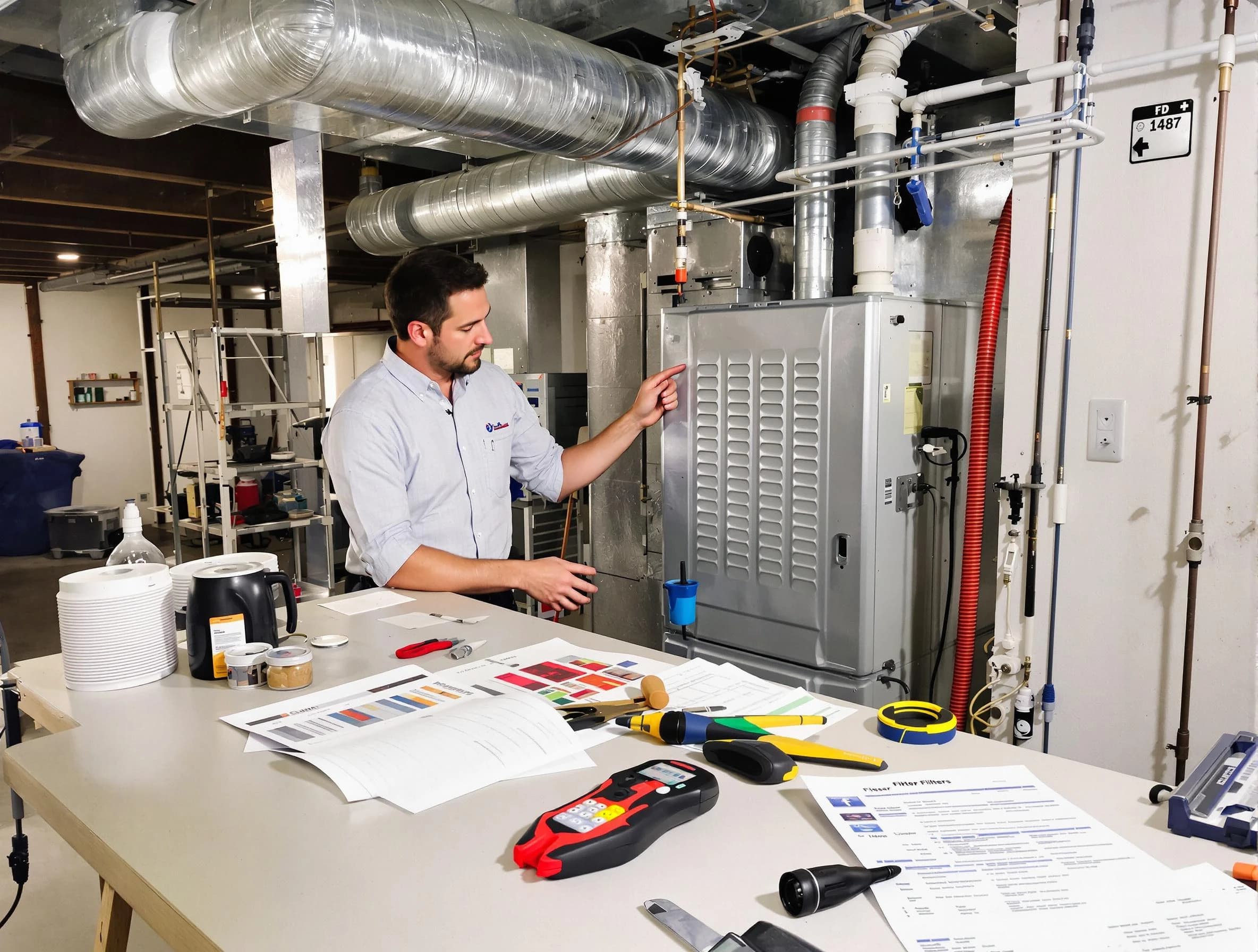 Clarkston Air Duct Cleaning inspector conducting detailed filter system evaluation using professional diagnostic tools in Clarkston